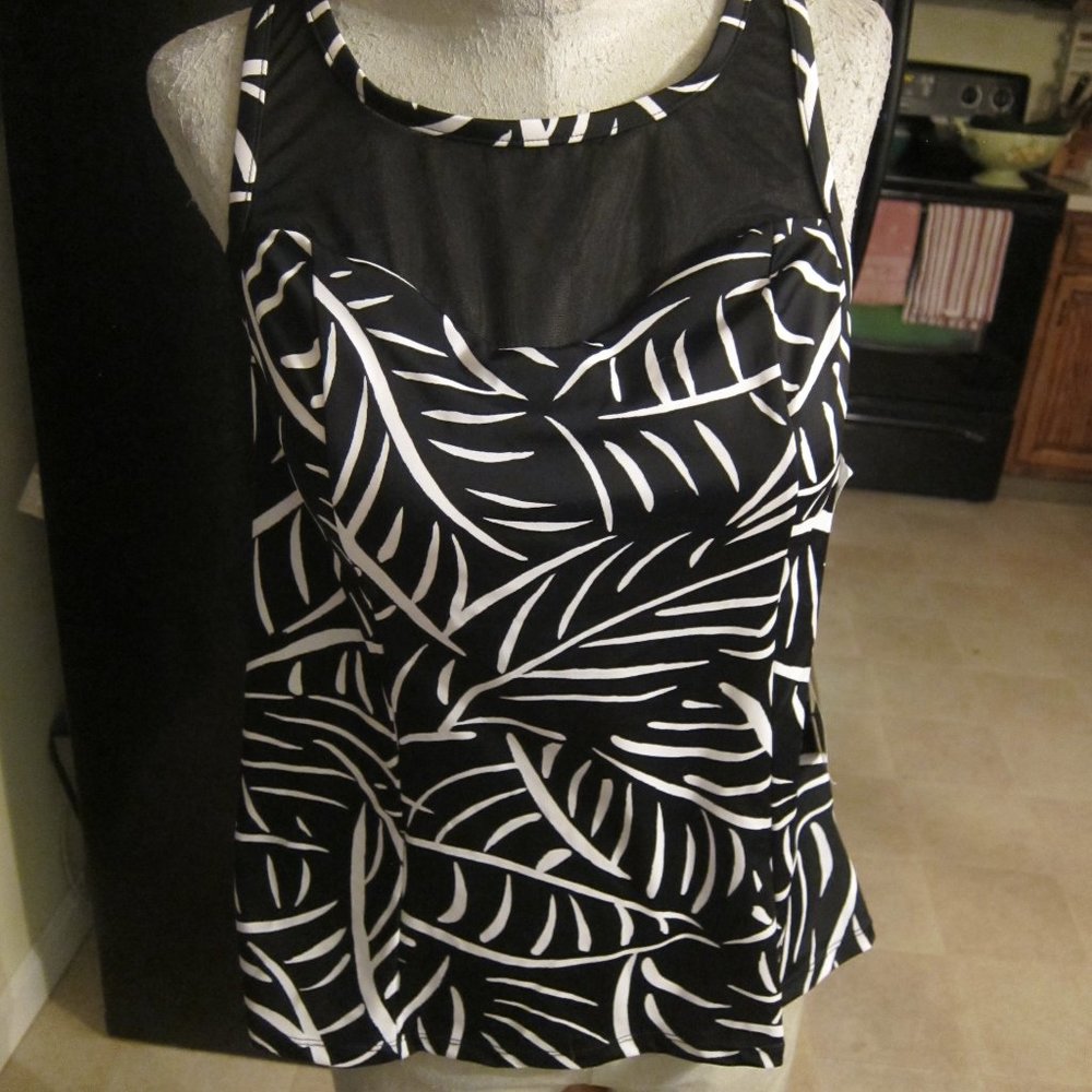 new TRIMSHAPER SUPER CUTE HIGH NECK MESH TANKINI SIZE 12